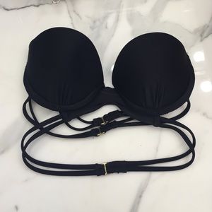 Strappy Push-Up Bandeau Bikini Top