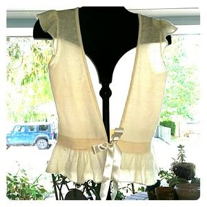 ⓂWhite Knitted short sleeved vest