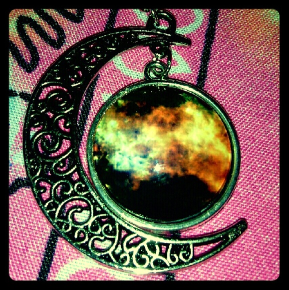 Fire Red Pendant Galaxy Necklace
