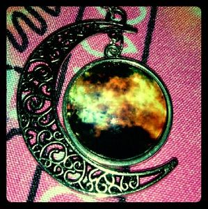Fire Red Pendant Galaxy Necklace