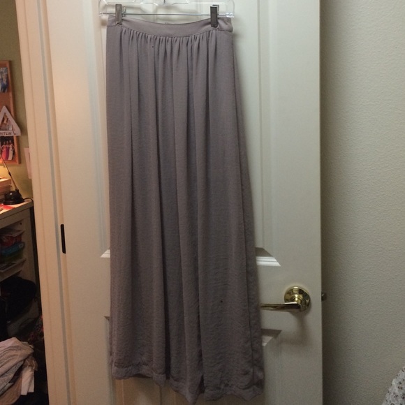 Taupe chiffon maxi skirt