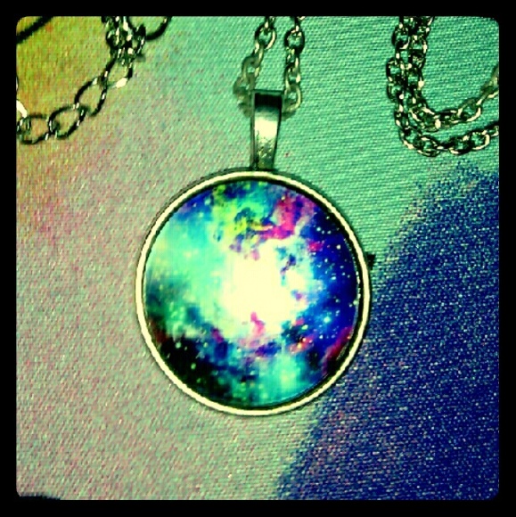 Rainbow Cabochon Pendant Galaxy Necklace