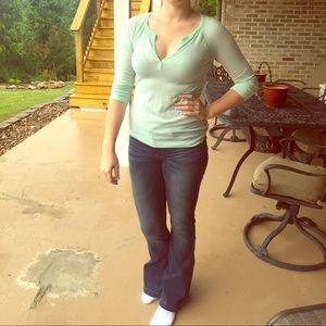 VS PINK 3/4 sleeve mint/ green tshirt