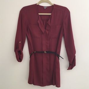 Charlotte Russe Maroon Belted Tunic