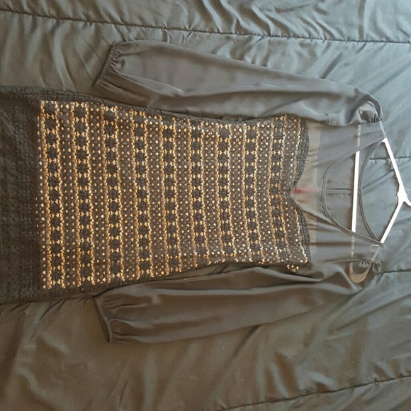 Black lace and sheer tight fit dress