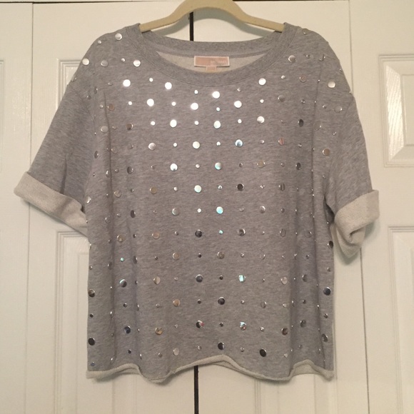 ✨Michael Kors Women's Size M Gray Studded Sweater✨