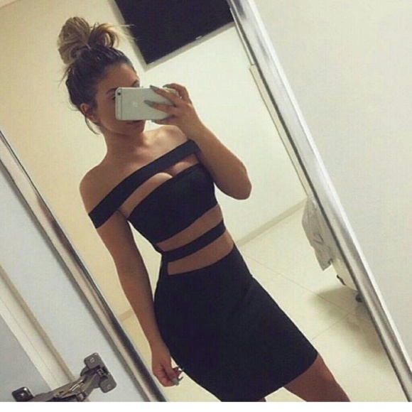 BLACK MINI SEXY DRESS - Picture 3 of 4