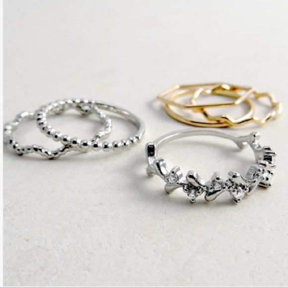 NWT Set of 6 stacking rings - silver and gold mix - Picture 2 of 4