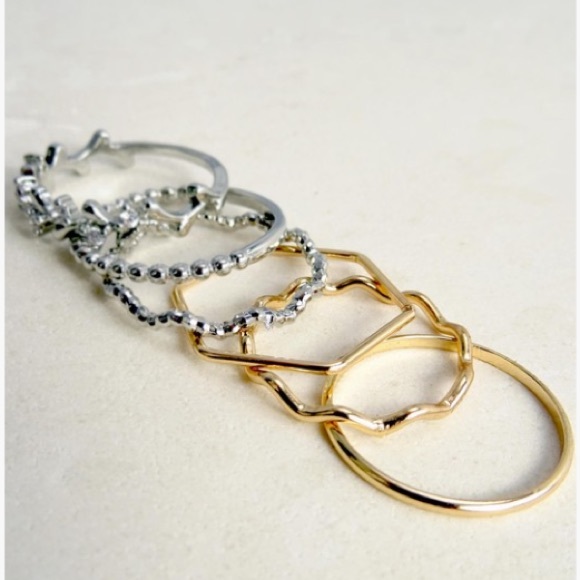NWT Set of 6 stacking rings - silver and gold mix - Picture 4 of 4