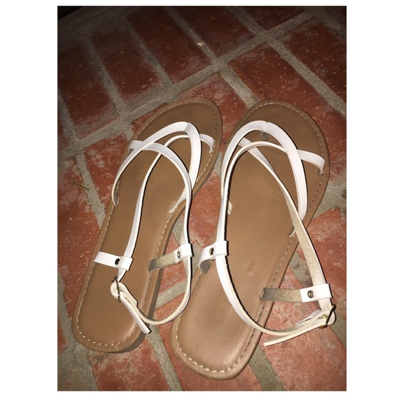 White strappy sandals