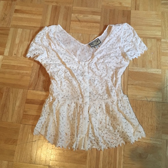 Lace peplum top