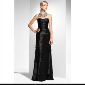 BCBG Layered/tiered satin gown
