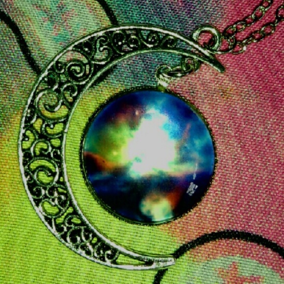 Rainbow Colored Galaxy Necklace - Picture 2 of 4