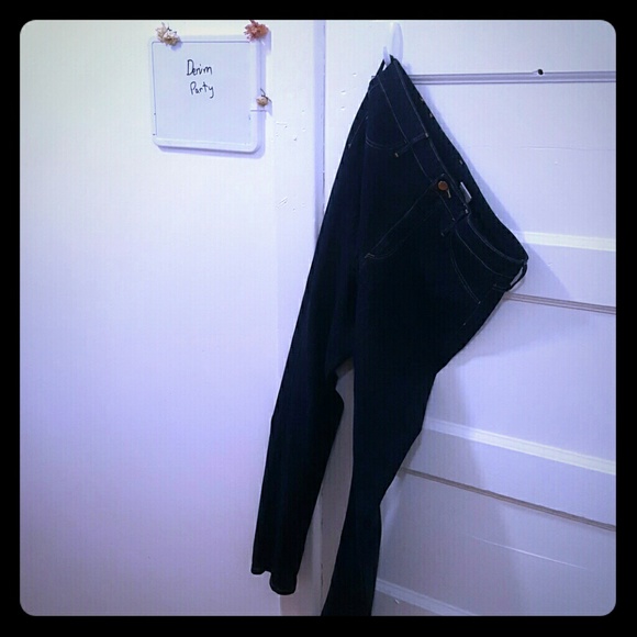 Dark blue skinny high waist ankle jeans