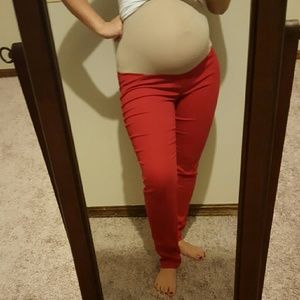 Red Maternity Jeans