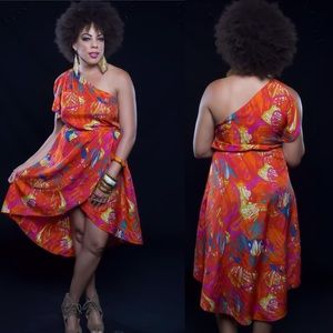 Vintage One Shoulder Flirty Dress