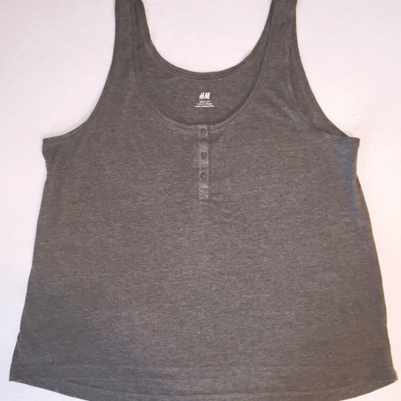 H&M Heather Grey Tank Top with Buttons