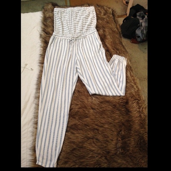 Stripped pant romper