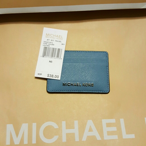 JET SET TRAVEL CARD HOLDER LEATHER (SKY) COLOR