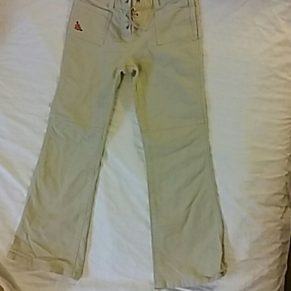 Girl's light khaki flared pants