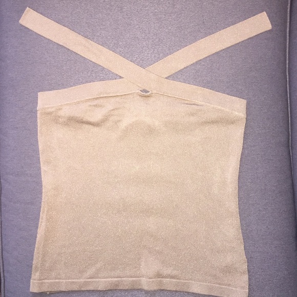 Gold metallic crop top
