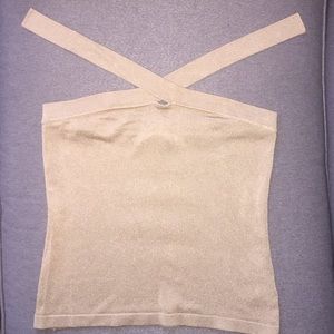 Gold metallic crop top