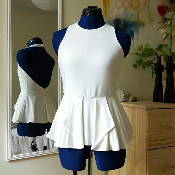 ASOS white peplum top