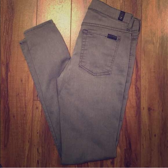 7 for all mankind grey skinny jeans - Picture 1 of 4