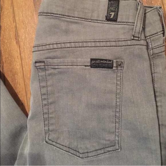 7 for all mankind grey skinny jeans - Picture 2 of 4