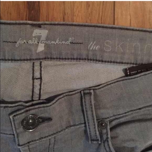 7 for all mankind grey skinny jeans - Picture 3 of 4