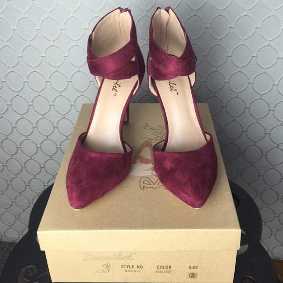 Burgundy strappy heels