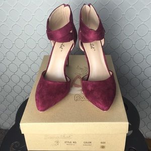 Burgundy strappy heels