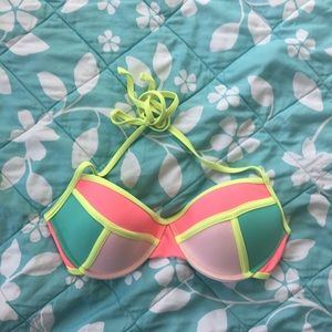 Color-Block Halter Bikini