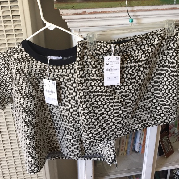 Zara mini skirt and crop top set