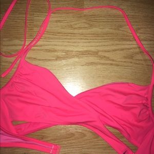 Pink cross bathing suit top