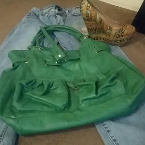 Large Green going shopping Bag
