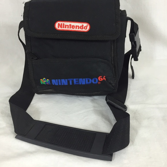 Vintage Nintendo 6 Black Nylon Crossbody Carryall