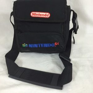 Vintage Nintendo 6 Black Nylon Crossbody Carryall