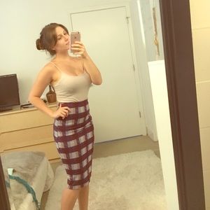 TopShop plaid pencil skirt