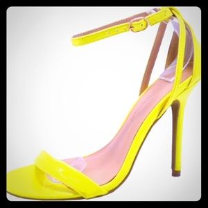 Lemon yellow "Adele" heels