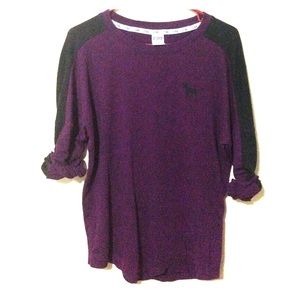 PINK Varsity Crew with Metallic Detail