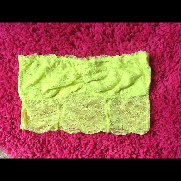Neon yellow lace bandeau