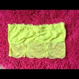 Neon yellow lace bandeau