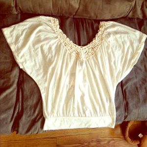 Stunning cream short sleeve loose shirt