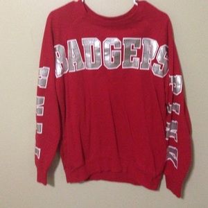 PINK Wisconsin Badgers Crew Sweatshirt