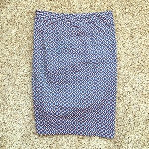 Blue Diamond Pencil Skirt