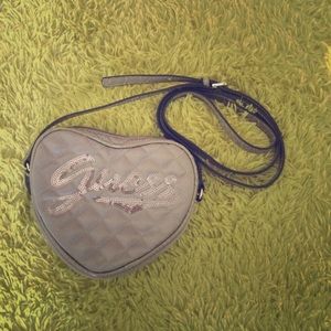 Guess heart grey quilted crossbody bag