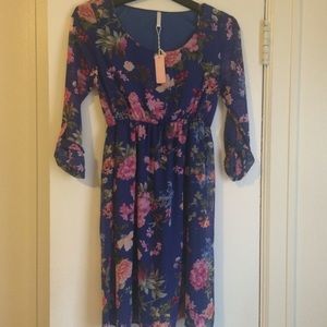 Pink Blush Floral Maternity Dress