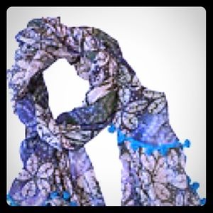 Cabi 320 2015 STYLE BLUE GREEN PURPLE TASSEL SCARF