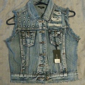Distressed Jean Vest